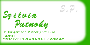 szilvia putnoky business card